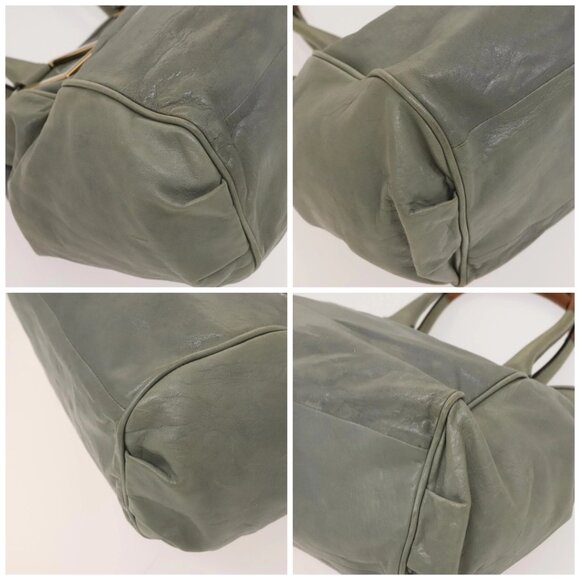 Chloe Etel Hand Bag Leather Gray Gold Auth ar13587 - Picture 14 of 16